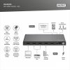 Digitus Przełącznik / Switch HDMI 4x1, 8K/60Hz (4:4:4) z HDR, 48 Gbps, HDCP 2.3, Toslink / Stereo, EDID