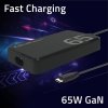 Qoltec Ładowarka sieciowa 65W GaN Super Fast SLIM | PD | 5-20V | 3.25A |USB-C 3.1 | Laptop | MacBook | Smartfon | +kabel