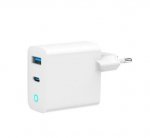 Gembird Ładowarka USB-A/C GaN LED 65W PD QC3.0 biała