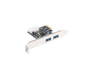 Lanberg Karta PCI Express - USB 3.1 GEN1 2-Port + Śledź Low Profile