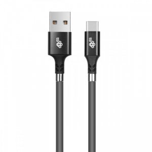 TB Kabel USB C - USB zwijany z magnetycznymi spinaczami szary