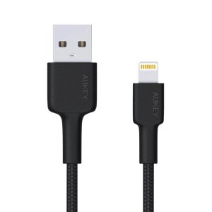 AUKEY CB-AL05 kabel Lightning - USB-A 2m MFi Apple nylonowy oplot czarny