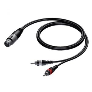 PROCAB Kabel audio XLR żeński - 2x RCA/CINCH męski 1.5m - CAB704/1.5