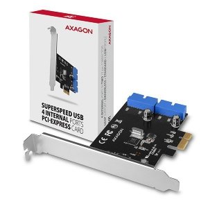 AXAGON PCEU-034VL Kontroler PCIe 2x wewnętrzny 19-pinowy port USB 3.2 GEN 1, UASP, SP & LP