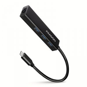 AXAGON HMC-GL3A Wieloportowy hub USB 4in1, 5Gbps, 3x USB-A + GLAN, 20cm USB-C kabel
