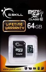 G.SKILL Karta pamięci Micro SDXC 64GB Class 10 UHS-I + Adapter