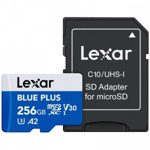 Lexar Karta pamięci microSD 256GB C10 A2 U3 V30 170MB/s Blue Plus