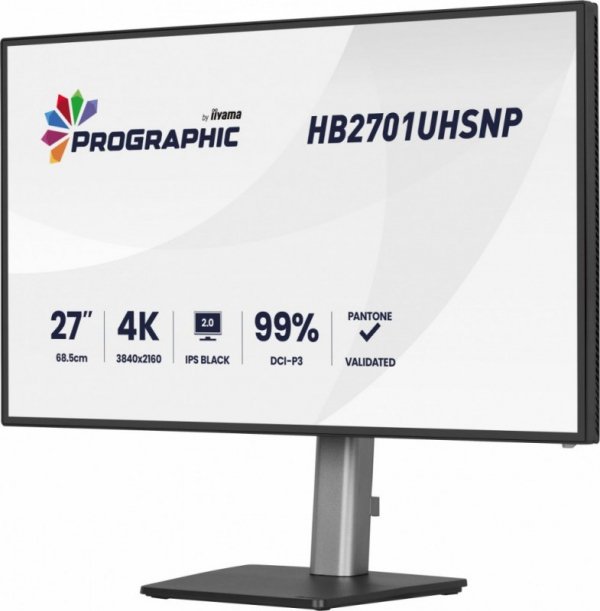 IIYAMA Monitor 27 cali ProGraphic HB2701UHSNP-B1 4K,IPS BLACK 2.0,450cd,VESA USB-c dock(PD:96W),HDMI,DP,DAISY/CHAIN,4xUSB,RJ45,3