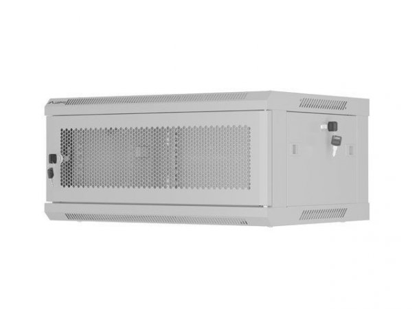 Lanberg Szafa instalacyjna rack wisząca 19 cali 4U 600x450 drzwi perforowane (flat pack) szara