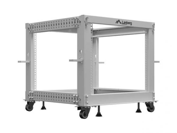 Lanberg Stojak Open rack 19 cali 9U 600x600-1100 regulowany szary