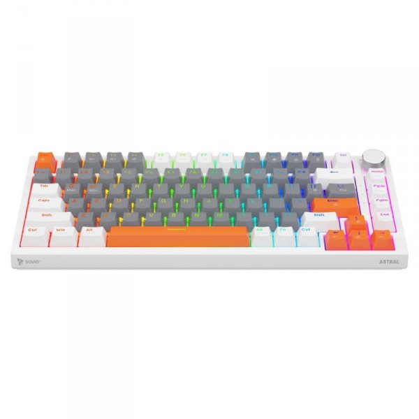 Savio Klawiatura magnetyczna ASTRAL White OUTEMU White jade RGB 3 kolory keycapów