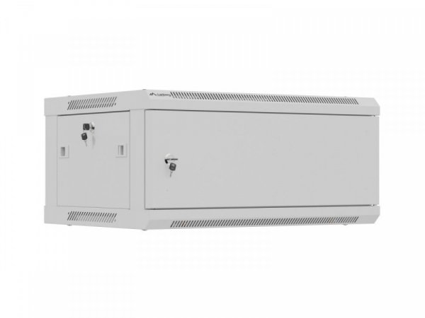 Lanberg Szafa instalacyjna rack wisząca 19 cali 4U 600x450 szara drzwi metalowe (flat pack)