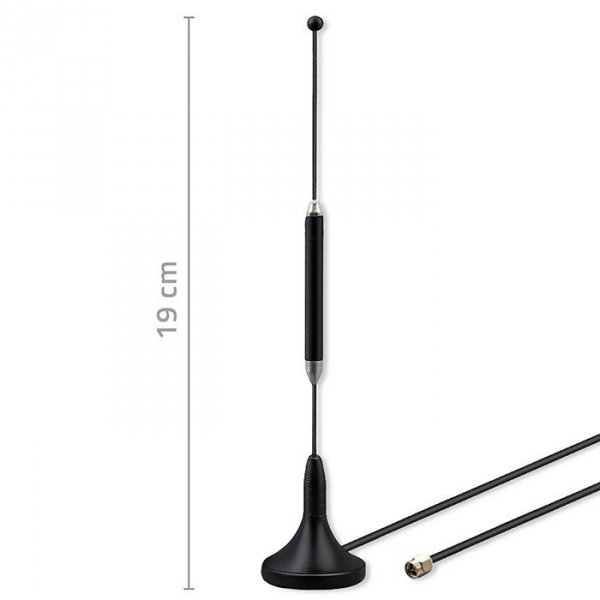 Qoltec Antena 4G LTE z podstawą magnetyczną | 5dBi | dookólna |   wewnętrzna | 600-2700 MHz | SMA | 3m