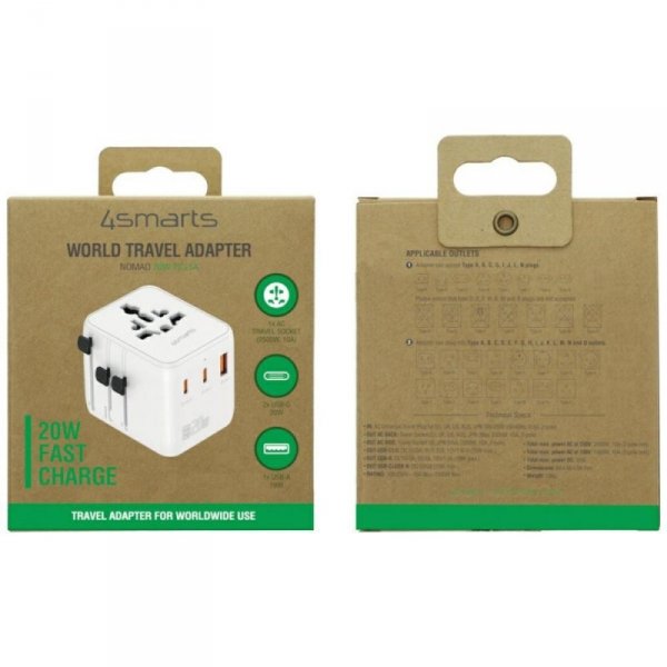 4smarts Adapter podróżny 20W GaN Nomad 2xUSB-C + 1xUSB-A