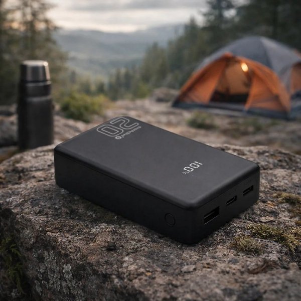 everActive Powerbank 20 000 MAH 2X USB-C 1X USB 20W QC4.0 wyświetlacz LCD
