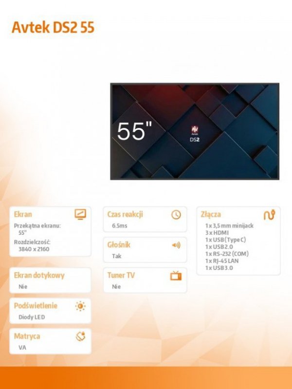 Avtek Monitor informacyjny DS2 55 cali