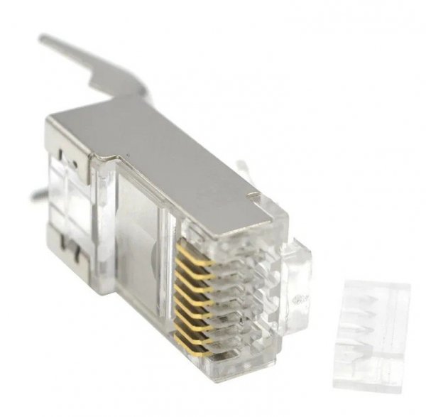 Gembird Wtyk modułowy przelotowy ekranowany CAT7 15u złocony, 100 szt. w opakowaniu