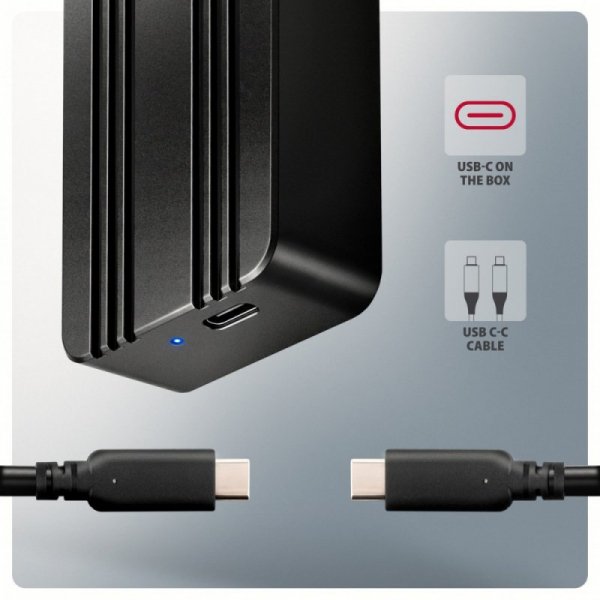 AXAGON EEM2-40G Obudowa zewnętrzna aluminiowa USB4 Gen 3x2 M.2 SSD NVMe 40Gbps passive, USB-C cable, silicon sleeve