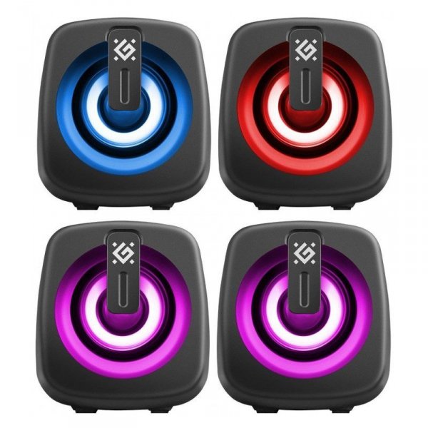 Defender Głośniki komputerowe J1 2.0 6W LED USB czarne