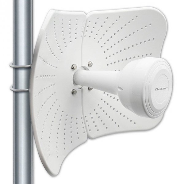 Qoltec Antena paraboliczna 4G 5G LTE | 2x19dBi | kierunkowa | zewnętrzna| 1710-2700 MHz | 3300-4200 MHz | N Female | wodoodporna