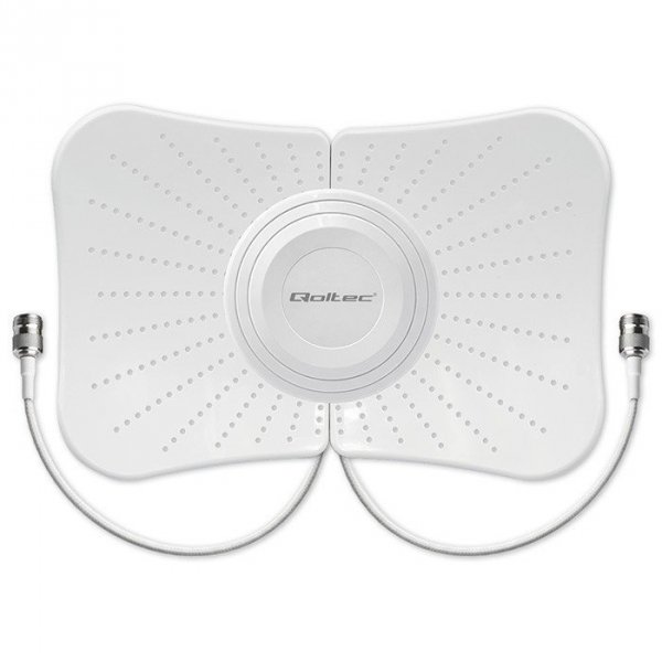 Qoltec Antena paraboliczna 4G 5G LTE | 2x19dBi | kierunkowa | zewnętrzna| 1710-2700 MHz | 3300-4200 MHz | N Female | wodoodporna