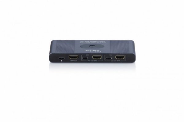Digitus Przełącznik / Switch KVM HDMI 2x1 | UHD 4K@60Hz | 3x USB-A 3.1 Gen1 | 1x USB-C USB 3.1 Gen1 | Audio | Core Line