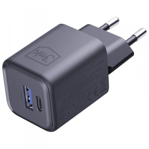 3MK Ładowarka sieciowa Hyper Charger PD 33W GaN QC4+ PPS AFC FCP SCP USB-A USB-C czarna