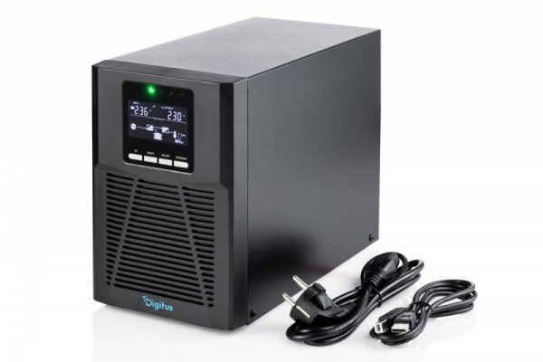 Digitus Zasilacz awaryjny UPS Online Tower 19" LCD 1000VA/1000W 2x12V/9Ah 4xC13 1xC14 USB RS232 RJ45 GŁ.293mm