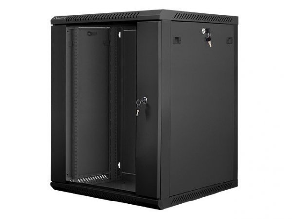 Lanberg Szafa instalacyjna wisząca 19 cali 15U 600X600mm czarna (drzwi szklane)