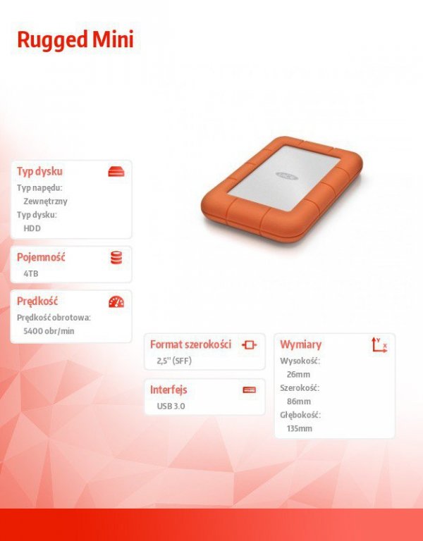 LaCie Rugged Mini 4 TB 2,5&#039;&#039; LAC9000633