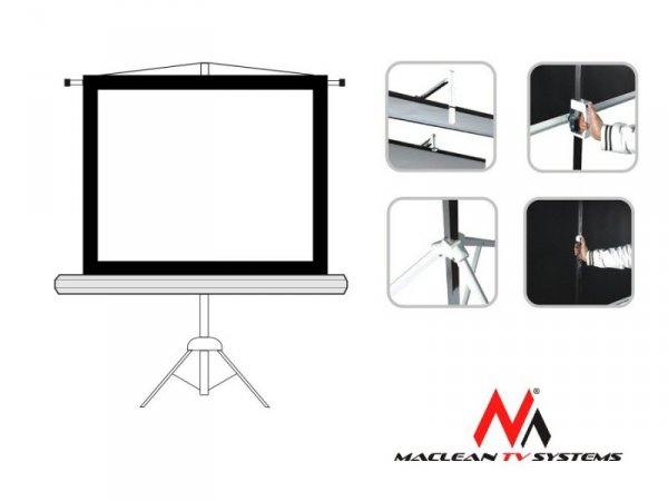 Maclean Ekran projekcyjny MC-680 112&quot; 1:1 stojak