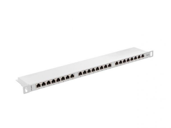 Lanberg Patch Panel 24 Port 0.5U Kat.6 szary ekranowany
