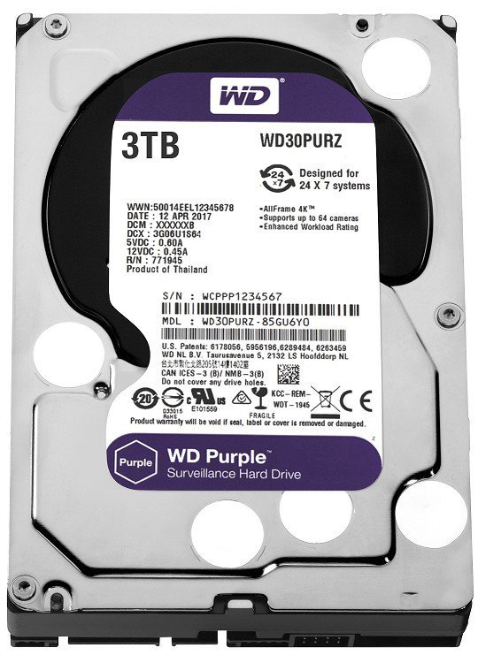 Western Digital HDD Purple 3TB 3,5&#039;&#039; 64MB SATAIII/5400rpm