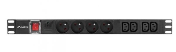 Lanberg Listwa zasilająca Rack PDU  1U 10A 4X 230V PL 4X IEC C13 2m C14 czarna