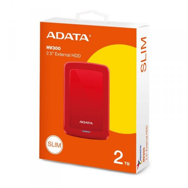 Adata Dysk twardy DashDrive HV300 2TB 2.5 USB3.1 czerwony