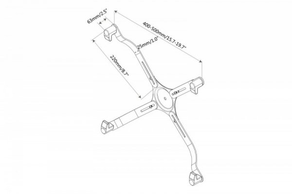 Digitus Adapter do LCD bez otworów w standardzie VESA, max. 30", max. obciążenie 8kg