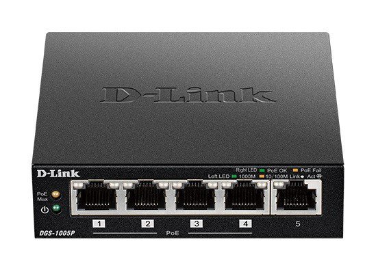 D-Link Switch DGS-1005P 5xGbE (4xPoE+ 60W)