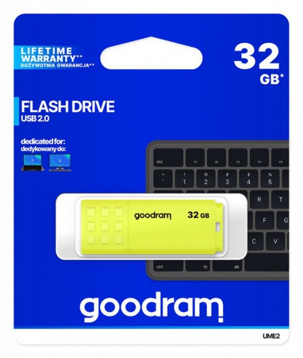 GOODRAM Pendrive UME2 32GB USB 2.0 Żółty