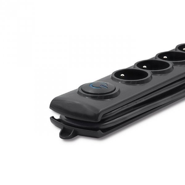 Qoltec Listwa antyprzepięciowa 5 gniazd | 1.8m | Czarna