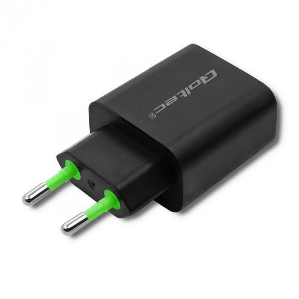 Qoltec Ładowarka sieciowa | 18W | 5-12V | 1.5-3A | USB typ C PD |       USB QC 3.0 | Czarna
