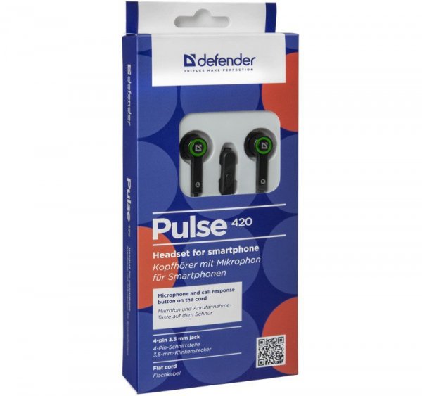 Defender Słuchawki przewodowe douszne PULSE 420