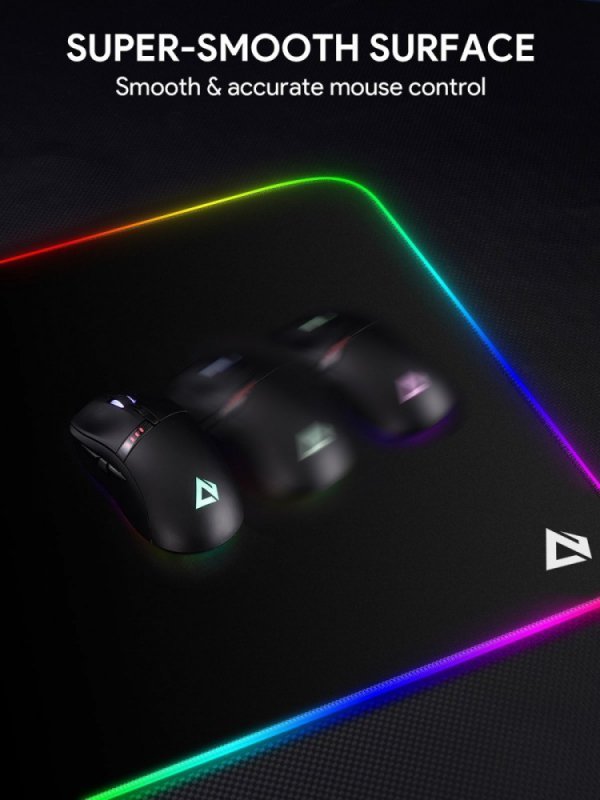AUKEY KM-P7 RGB podkładka pod mysz i klawiaturę XXL gamingowa| 900x400x4mm | wodoodporna | gumowany spód | aplikacja G-aim Contr