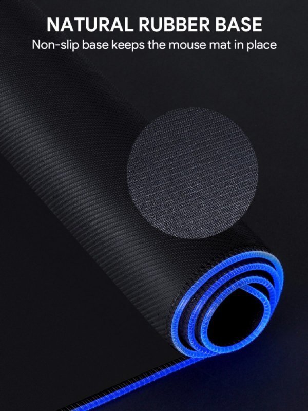 AUKEY KM-P7 RGB podkładka pod mysz i klawiaturę XXL gamingowa| 900x400x4mm | wodoodporna | gumowany spód | aplikacja G-aim Contr