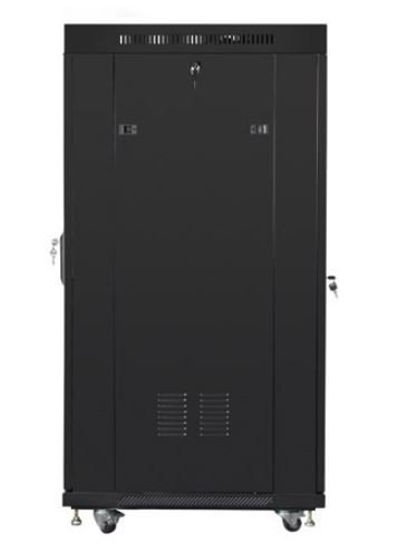 Lanberg Szafa instalacyjna RACK stojąca 19 cali 37u 800x1000 czarna drzwi szklane LCD (flat pack)