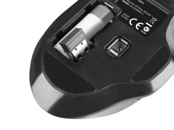 Natec Mysz bezprzewodowa Blackbird 2 1600 DPI z cichym klikiem Czarna