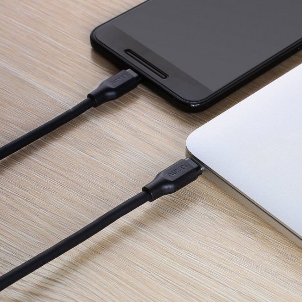 AUKEY CB-CC1P OEM kabel USB-C - USB-C 1m 60W PD 3A 5Gbps 20V PVC czarny