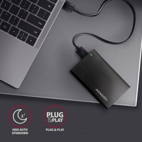 AXAGON EE25-A6M Bezśrubowa aluminiowa obudowa zewnętrzna USB 3.2 Gen 1 - SATA 6G dla 2.5&quot; SSD/HDD