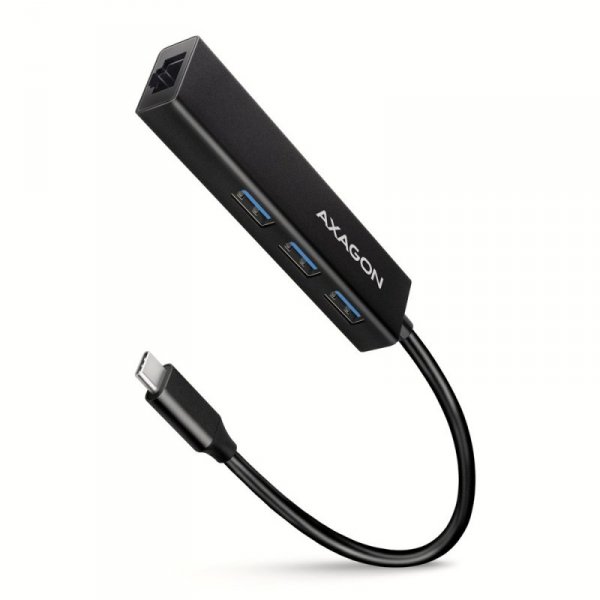 AXAGON HMC-GL3A Wieloportowy hub USB 4in1, 5Gbps, 3x USB-A + GLAN, 20cm USB-C kabel
