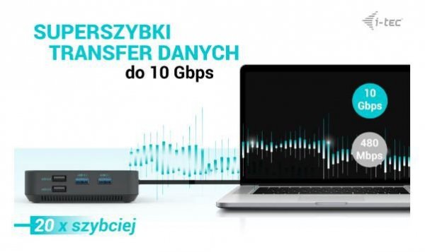 i-tec Stacja dokująca USB-C HDMI Dual DP Docking Station Power Delivery 100 W + i-tec Universal Charger 100 W