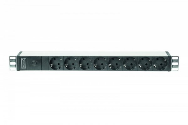 Digitus Listwa zasilająca PDU 19&quot; Rack, 8x gniazdo schuko, 2.0m, 1x wtyk C14, 10A Aluminiowa
